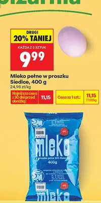 Mleko w proszku Osm siedlce promocja w Biedronka
