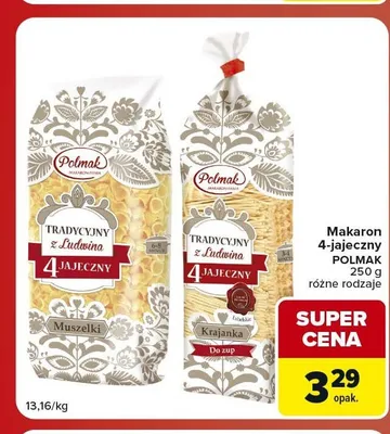 Makaron 4-jajeczny Muszelki Polmak promocja w Carrefour Market