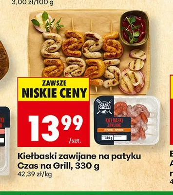Kiełbaski zawijane na patyku Czas na Grill promocja w Biedronka