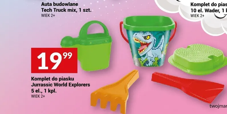 Komplet do piasku Jurrassic World Explorers 5 el. promocja w Twój Market