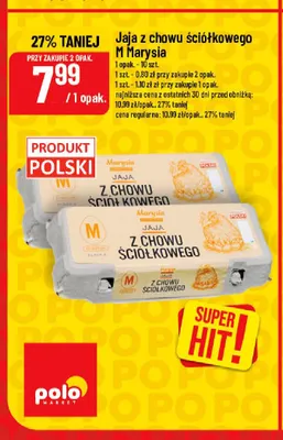 Jajka kurze z chowu ściółkowego M Marysia promocja w POLOmarket