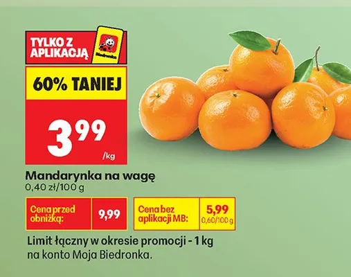 Mandarynka na wagę promocja w Biedronka