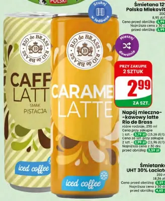 Napój mleczno-kawowy Rio de Brass Caffe Latte smak pistacja iced coffee promocja w Dino
