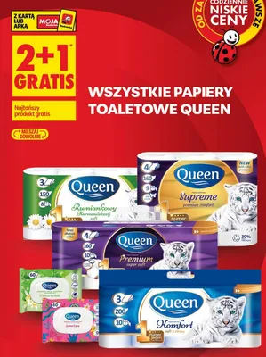 Papiery toaletowe Queen promocja w Biedronka
