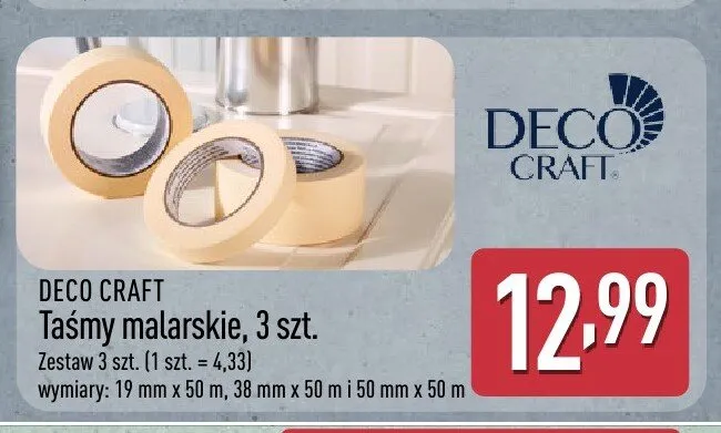 Taśmy malarskie Deco Craft promocja w Aldi