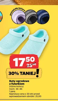 Buty ogrodowe z futerkiem promocja w Netto