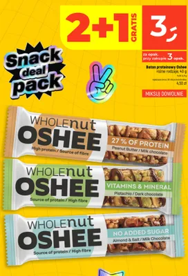Baton proteinowy Oshee Wholenut Pistachio Dark Chocolate promocja w Dealz