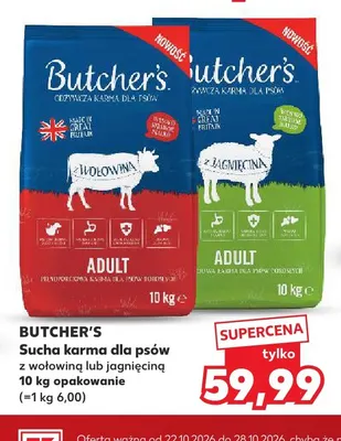 Sucha karma dla psów z wołowiną Butcher's promocja w Kaufland