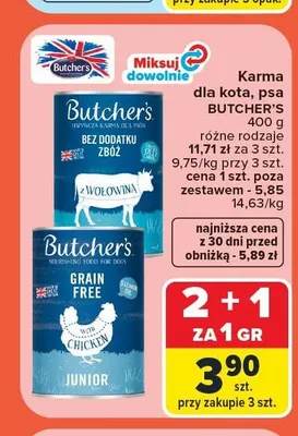 Karma dla psa Butcher's Grain Free z kurczakiem Junior promocja w Carrefour