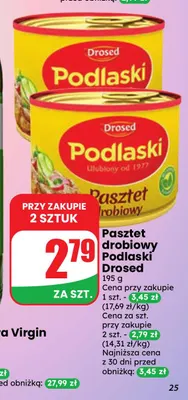 Pasztet drobiowy Podlaski Drosed promocja w Dino