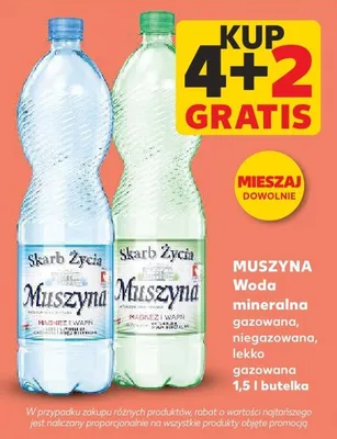 Woda mineralna lekko gazowana Muszyna Skarb Życia promocja w Kaufland