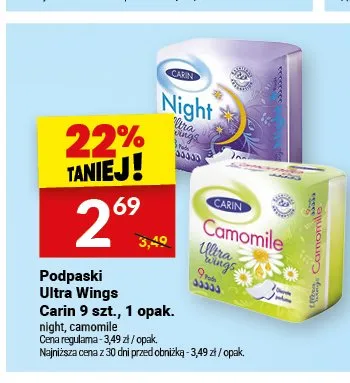 Podpaski Ultra Wings Carin Camomile promocja w Twój Market