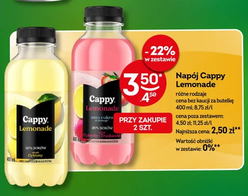Napój Cappy Lemonade Cytryny promocja w Żabka