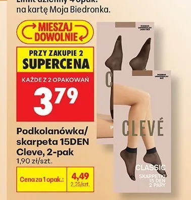Skarpetki Cleve 2-pak promocja w Biedronka