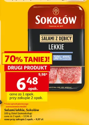 Salami lekkie Sokołów promocja w Auchan