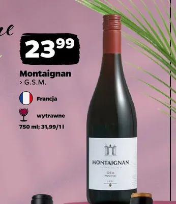 Wino czerwone Montaignan G.S.M. promocja w Netto