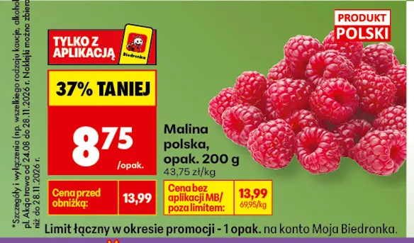 Malina polska promocja w Biedronka