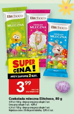 Czekolada mleczna Elitchoco promocja w Twój Market