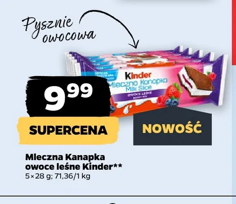 Mleczna Kanapka owoce leśne Kinder 5-pak promocja w Netto