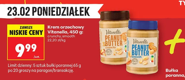 Krem orzechowy Crunchy 450 g promocja w Biedronka