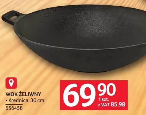 Wok żeliwny średnica: 30 cm promocja w Selgros
