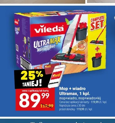 Mop + wiadro Vileda Ultramax promocja w Twój Market