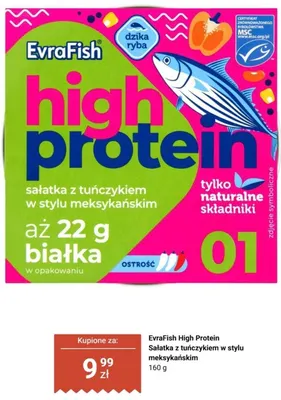 Sałatka z tuńczykiem w stylu meksykańskim EvraFish High Protein promocja w Biedronka