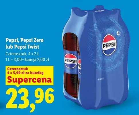 Napój gazowany Pepsi Twist 4-pak promocja w Lidl