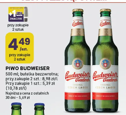 Piwo Budweiser Budvar promocja w Stokrotka