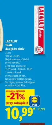 Pasta do zębów Lacalut aktiv promocja w Lidl