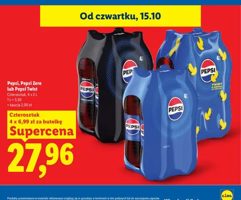 Napój gazowany Pepsi Twist 4-pak promocja w Lidl