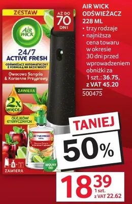 Odświeżacz Air Wick 24/7 Active Fresh zestaw promocja w Selgros