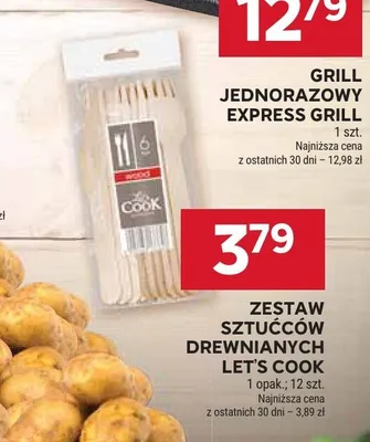 Zestaw sztućców drewnianych Let's Cook promocja w Stokrotka