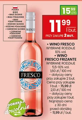 Wino różowe półsłodkie Fresco Frizante promocja w Twój Market