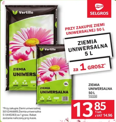 Ziemia uniwersalna Vertillo 5 l promocja w Selgros