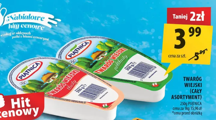 Twaróg wiejski (cały asortyment) promocja w Arhelan