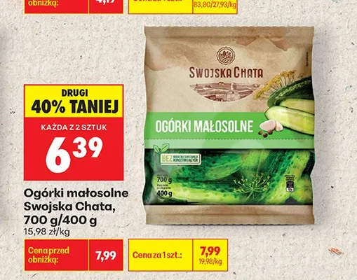 Ogórki małosolne Swojska Chata promocja w Biedronka