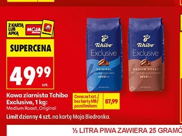 Kawa ziarnista Tchibo Exclusive promocja w Biedronka
