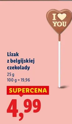 Lizak z belgijskiej czekolady promocja w Lidl