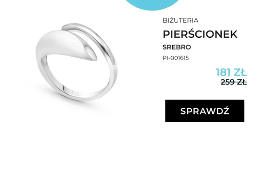Pierścionek Briju srebro PI-001615 promocja w Briju