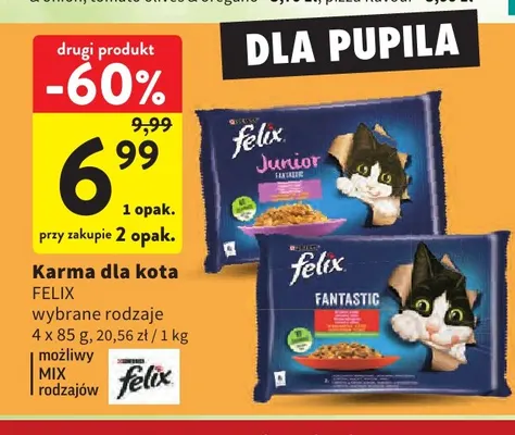 Karma dla kota Felix Fantastic 4-pak promocja w Intermarche