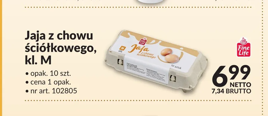Jajka kurze z chowu ściółkowego Fine Life promocja w Makro