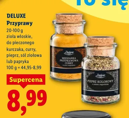 Przyprawy złota włoskie, do pieczonego kurczaka, curry, pieprz, sól ziołowa lub papryka promocja w Lidl