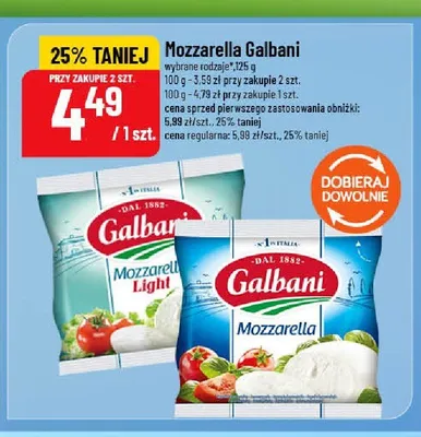 Mozzarella Galbani Light promocja w POLOmarket