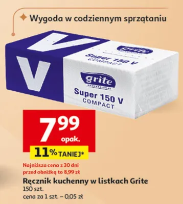 Ręcznik kuchenny w listkach promocja w Auchan