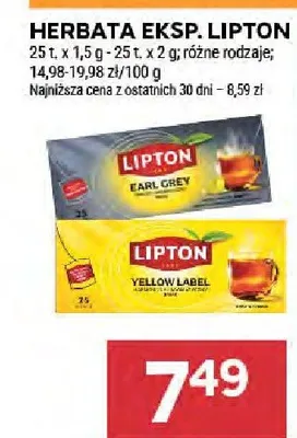 Herbata ekspresowa Lipton Earl Grey promocja w Stokrotka