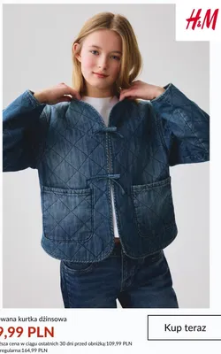 Kurtka dżinsowa pikowana H&M promocja w H&M