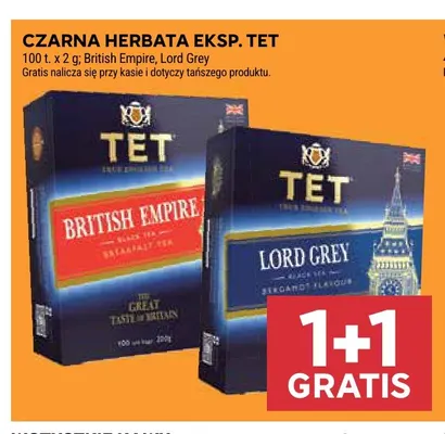 Czarna herbata ekspresowa TET British Empire promocja w Stokrotka