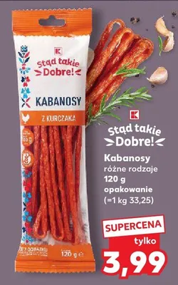 Kabanosy z kurczaka różne rodzaje promocja w Kaufland