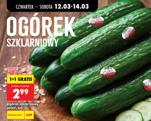 Ogórek szklarniowy promocja w Biedronka